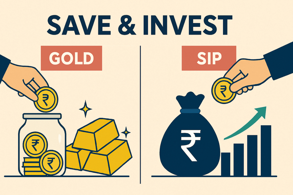 save and invest, gold & sip